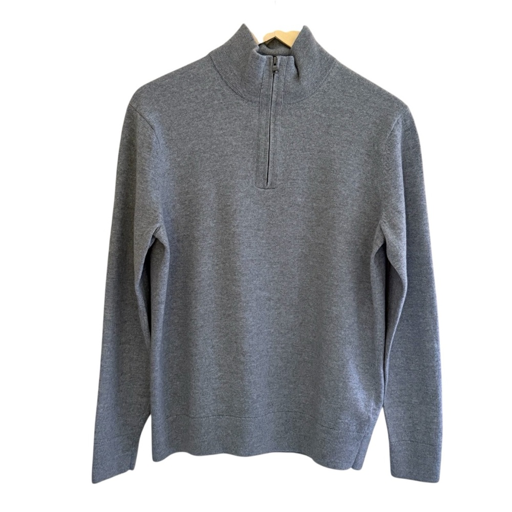 Banana Republic Men’s Merino Half Zip Sweater by Baruffa‎ Charcoal Size Large